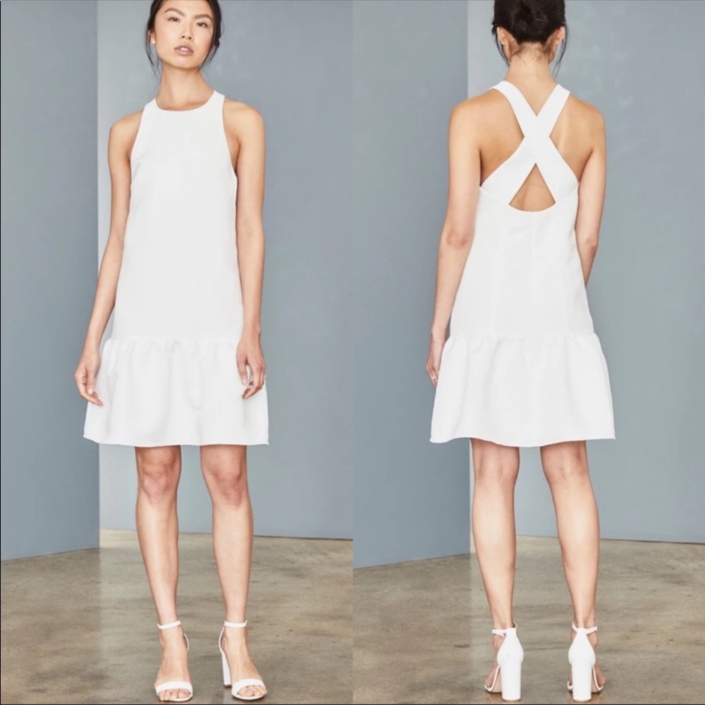 Amsale Little White Dress Failee Mini Dress Sz 12